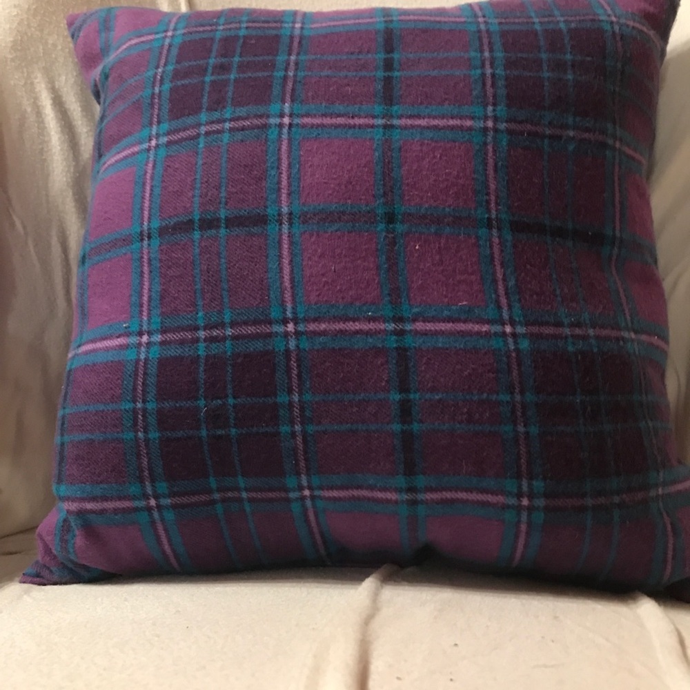 Handmade plaid purple pillow